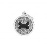 MY FAMILY GREY BIG GLITTER CIRCLE BLACK BONE