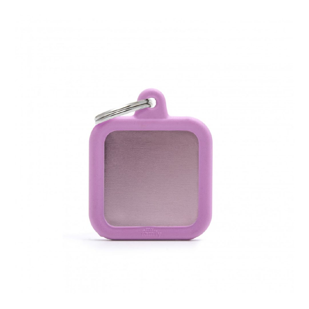 HTA03PINK (1) MY FAMILY ALUMINIUM PINK SQUARE WITH PINK RUBBER - Imagen 1