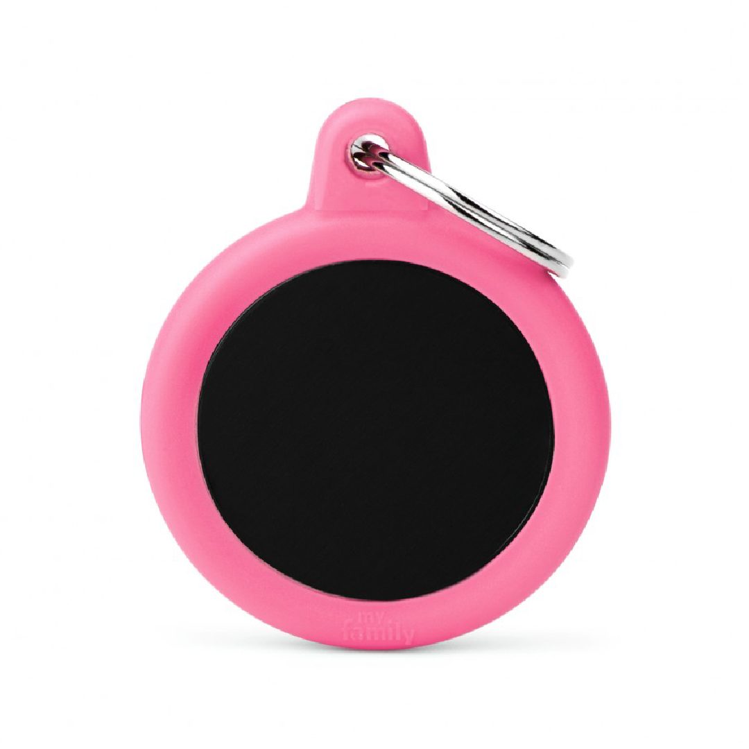 HTA04PINKMP (1) MY FAMILY BLACK CIRCLE ALU PINK RUBBER - Imagen 1