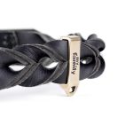 MF COLLAR ASCOT, CUERO TRENZADO NEGRO, 42/55-2,8 cm / LG - Imagen 3