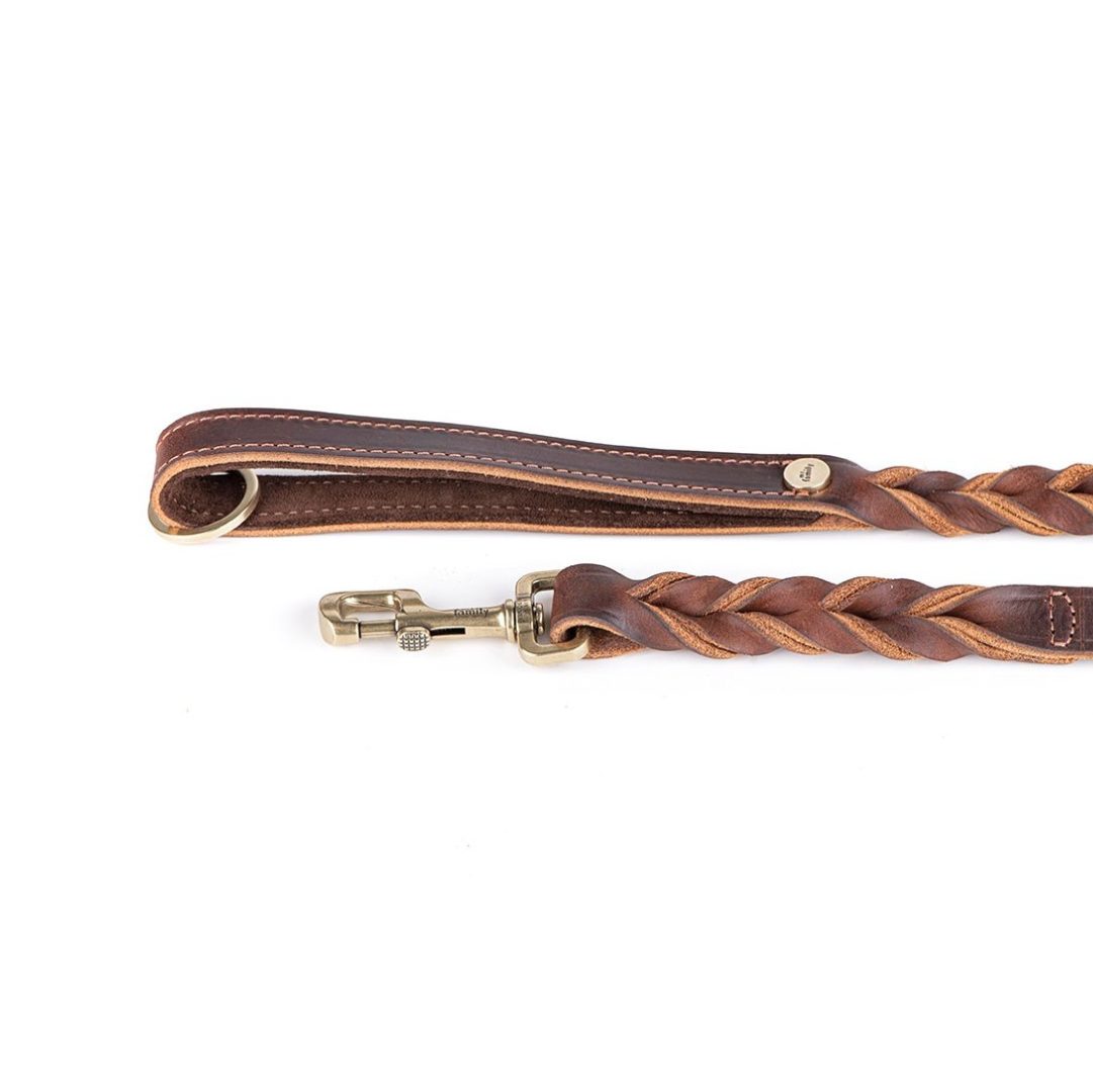 MF5121 (1) MF CORREA ASCOT, CUERO TRENZADO CAFE, 180 cm - Imagen 1