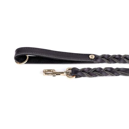 MF CORREA ASCOT, CUERO TRENZADO NEGRO, 180 cm