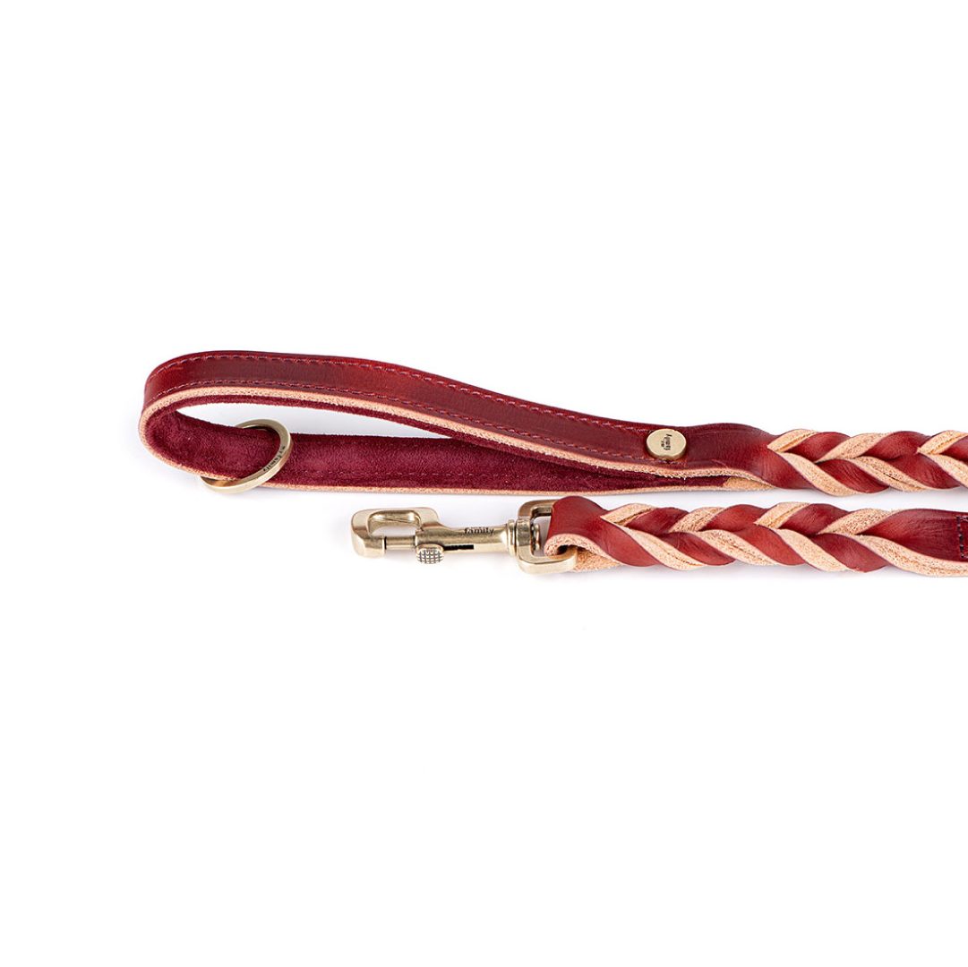 MF5127 (1) MF CORREA ASCOT, CUERO TRENZADO ROJO, 180 cm - Imagen 1